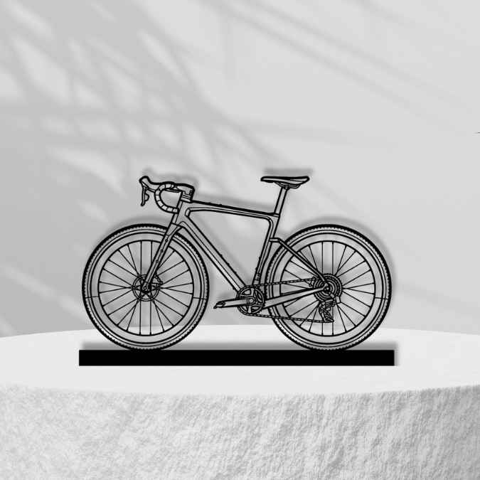 Gravel SL Silhouette Metal Art Stand – BikeOutlines