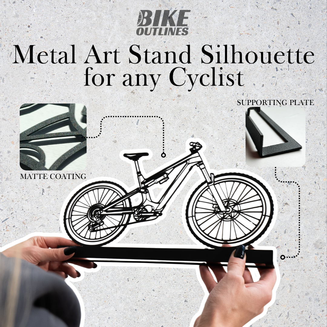 gravel bike silhouette Gravel SL Silhouette Metal Art Stand – BikeOutlines